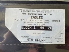Eagles ticket 2001 for sale  NEWENT