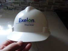 Antigo MSA CAPACETE DE SEGURANÇA PLÁSTICO HARD HAT EXELON ENERGIA NUCLEAR AJUSTÁVEL COMO MOSTRADO, usado comprar usado  Enviando para Brazil