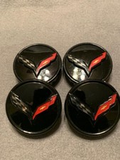 Conjunto de 4 tampas de centro de roda pretas para C7 com bandeiras cruzadas Corvette 68mm 2.7" comprar usado  Enviando para Brazil