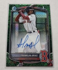 Franklin Arias 2025 Bowman Chrome refrator de grama verde automático SP /99 Red Sox 1º  comprar usado  Enviando para Brazil