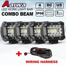 Barra de luz de trabalho LED 4x 4 polegadas cubo de inundação ponto pods condução neblina offroad ATV + fio, usado comprar usado  Enviando para Brazil