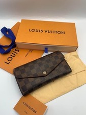Autêntica carteira Louis Vuitton Portefeuille Sarah Damier Plane longa marrom com caixa comprar usado  Enviando para Brazil
