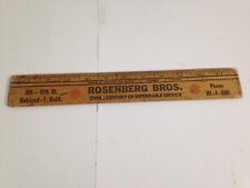 Antiga Régua de Madeira Rosenberg Brothers Publicidade 12" Oakland CA Chapeleiros Alfaiates comprar usado  Enviando para Brazil