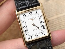 Vintage Anos 90 Longines L4.640.2 Relógio Masculino Quartzo Mostrador Romano Tanque Dourado 24mm comprar usado  Enviando para Brazil