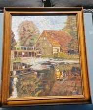 Wassermühle ölgemälde leinw gebraucht kaufen  Burgthann