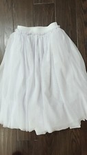 Usado, Saia de tule macia personalizada branca longa tamanho 4/5 para meninas - casamento, evento formal comprar usado  Enviando para Brazil