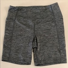Shorts de exercício feminino Athletic Works ioga bicicleta tamanho médio bolsos cinza preto, usado comprar usado  Enviando para Brazil