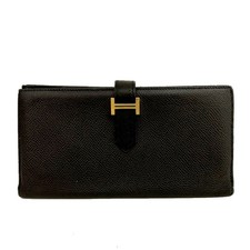 Carteira bifold longa de couro HERMES Bearn Veau Epsom preta/7BH1567, usado comprar usado  Enviando para Brazil