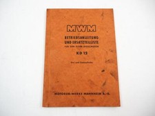 MWM KD12 E Z Dieselmotor Betriebsanleitung Ersatzteilliste 1954 comprar usado  Enviando para Brazil