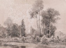 Dessin tableau encadré d'occasion  Saint-Cloud