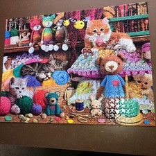 Usado, Quebra-cabeça de crochê gatinhos gatos Steve Read 750 peças 24" X 18" jogos de búfalo comprar usado  Enviando para Brazil