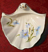 Vintage Oakley China Ltd. Prato de Bugigangas com Pé Flores Azuis Acabamento Dourado, usado comprar usado  Enviando para Brazil