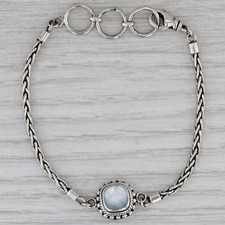 Pulseira de madrepérola Lucine Bali prata esterlina corrente de trigo 7,5" comprar usado  Enviando para Brazil