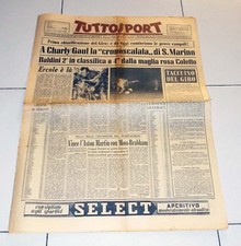 Tuttosport 2 giugno 1958 GIRO D'ITALIA Charly Gaul San Marino Coletto na sprzedaż  Wysyłka do Poland
