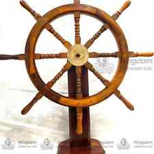 Roda de navio de madeira com latão trabalho perfeito com suporte tema náutico para decoração de casa comprar usado  Enviando para Brazil