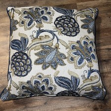 Almofada decorativa D. V. KAP azul marinho ouro floral chenille grosso sofá 22"" comprar usado  Enviando para Brazil