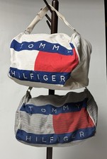 Bolsa de viagem vintage anos 80-90 Tommy Hilfiger lona academia vermelha branca azul conjunto comprar usado  Enviando para Brazil