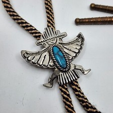 Gravata bolo estilo sudoeste base metal e turquesa falsa comprar usado  Enviando para Brazil
