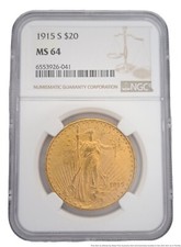 Usado, Moeda americana 1915 S ouro Double Eagle $20 Saint Gaudens MS 64 NGC UNC comprar usado  Enviando para Brazil