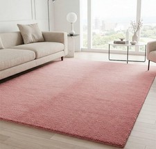 Tapete de área rosa blush tapete moderno macio para sala de estar quarto tecido à mão comprar usado  Enviando para Brazil