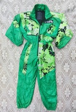 Máquina de neve vintage retrô terno de esqui geral verde nylon Technik tecido impermeável comprar usado  Enviando para Brazil