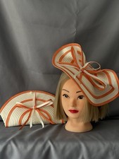 Cream orange fascinator for sale  DERBY