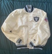 Usado, Jaqueta de cetim branca pérola vintage Raiders tamanho XL Pro Line Starter comprar usado  Enviando para Brazil