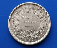 1897 1/2 Boliviano 50 Cents Bolivia Coin. Rare Genuine  comprar usado  Enviando para Brazil