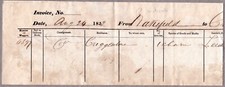1852 railway invoice for sale  NORWICH