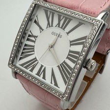 Relógio de quartzo feminino Guess G85922L prata quadrado couro strass nova bateria comprar usado  Enviando para Brazil