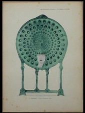 LEON RUDNICKI, TELA ART NOUVEAU FRANCESA, MULHER E PAVÃO - IMPRESSÃO 1899 comprar usado  Enviando para Brazil
