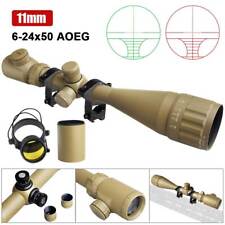 Escopo de rifle 6-24x50 AOEG vermelho verde iluminado mira óptica e montagem 11mm 3/8 comprar usado  Enviando para Brazil