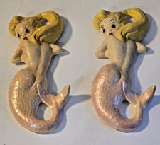 Pair chalkware mermaid for sale  Stickney