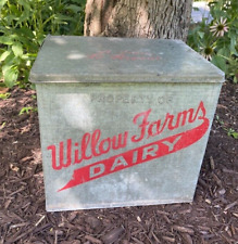 Garrafa de leite vintage antiga Willow Farms varanda caixa refrigerador Westminster MD comprar usado  Enviando para Brazil