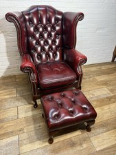 Chesterfield leather fireside for sale  BOURNEMOUTH