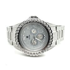 IceTime BLING 45mm relógio masculino prata branca aço diamantes gelados de 0,25 ct comprar usado  Enviando para Brazil