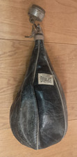 Bolsa de boxe vintage Everlast couro preto soco velocidade giroscópio balanceada com montagem, usado comprar usado  Enviando para Brazil