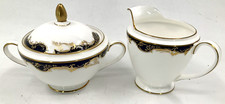 Tigela de açúcar Minton Versailles pé creme e tampa EXCELENTE ouro cobalto Scr comprar usado  Enviando para Brazil