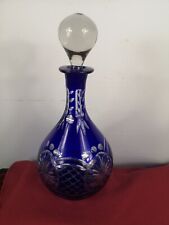 blue bohemian glass decanter for sale  WOLVERHAMPTON