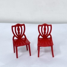 Conjunto de 2 cadeiras de jantar vermelhas em miniatura para casa de bonecas plástico 1:12 2,25x1x1,25 comprar usado Conjunto de 2 cadeiras de jantar vermelhas em miniatura para casa de bonecas plástico 1:12 2,25x1x1,25 comprar usado  Enviando para Brazil