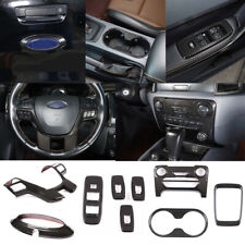 Usado, 9 peças ABS fibra de carbono interior de carro conjunto completo de acabamento para Ford Ranger T6 T7 2015-21 comprar usado  Enviando para Brazil