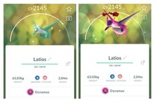 Pokémon Go Shiny Latios Dynamax poeira registrada no comércio 20k comprar usado  Enviando para Brazil