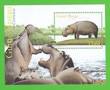 2002 FOLHA DE SELO HIPOPÓTAMO LEMBRANÇA GUINEA ANIMAIS SELVAGENS POSTAGEM NA ÁGUA SEM MARCA DE CHARNEIRA comprar usado  Enviando para Brazil