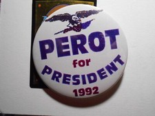 Botão pinback violoncelo águia 3-1/2" Perot para President 1992 comprar usado  Enviando para Brazil