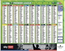Premier league fixtures for sale  SOUTHPORT