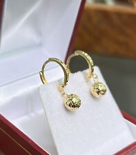Brincos de argola de ouro amarelo 18k com bola de gota brilhante para crianças e adultos, 1,39 gramas comprar usado  Enviando para Brazil