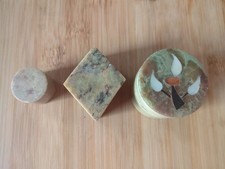 Three small soapstone for sale  LONDON