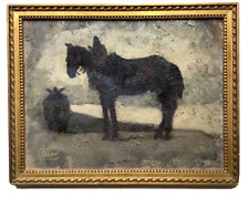 Pintura a óleo assinada pelo impressionismo francês do século XIX - cavalo preto comprar usado  Enviando para Brazil