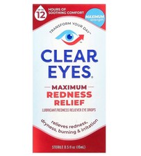 Clear Eyes Redness Relief Eye Drops 15 mL. Soulagement Max Anti Rougeurs (Pro), używany na sprzedaż  Wysyłka do Poland