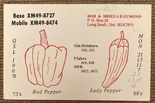 Cartão de rádio CRG032:QSL - Pimenta vermelha, Lady Pepper, Long Sault, Ontário, Canadá, usado comprar usado Cartão de rádio CRG032:QSL - Pimenta vermelha, Lady Pepper, Long Sault, Ontário, Canadá, usado comprar usado  Enviando para Brazil